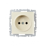 Розетка 1-местная IEK BRITE РС10-1-0-БрКр (BR-R10-10-K10) 10А, без заземления, без защитных шторок, бежевый