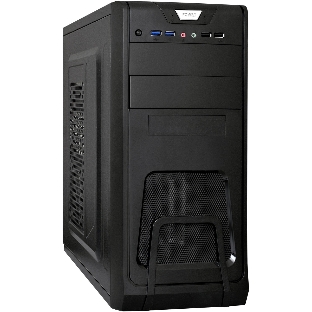 Компьютерный корпус Miditower ExeGate CP-603-UNS400 (ATX, БП UNS400 с вент. 12см, 2хUSB, аудио, черный)