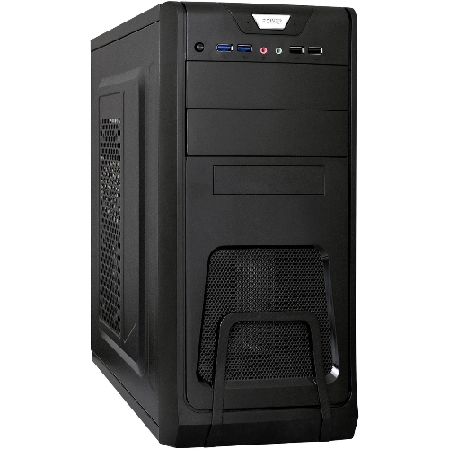 Компьютерный корпус Miditower ExeGate CP-603-UNS400 (ATX, БП UNS400 с вент. 12см, 2хUSB, аудио, черный)