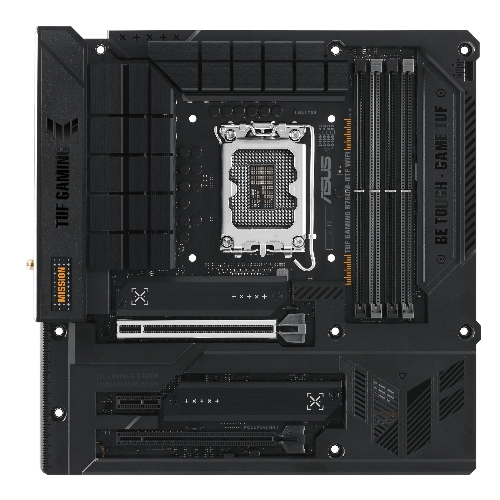 Материнская плата ASUS TUF GAMING B760M-BTF WIFI, LGA 1700, Intel B760, 4xDDR5, 4xSATA, 3xM.2, 1xPCIe 5.0 x16, 1xPCIe 4.0 x4, 1xPCIe x1, 1xDP, 1xHDMI, 1x 2.5Gb LAN, 1xUSB-A 3.2 Gen 2, 2xUSB-A 3.2 Gen 1, 4xUSB 2.0, 1xUSB-C 3.2 Gen 1, 1xUSB-C 3.2 Gen 2, 1xUSB-C 3.2 Gen 2x2, 3x3.5 мм, 7.1, mATX