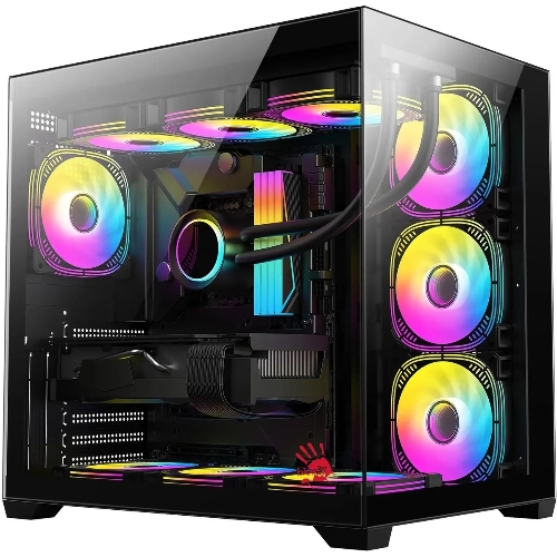 Компьютерный корпус Bloody CC-122 черный без БП ATX 10x120мм 1xUSB2.0 1xUSB3.0 audio