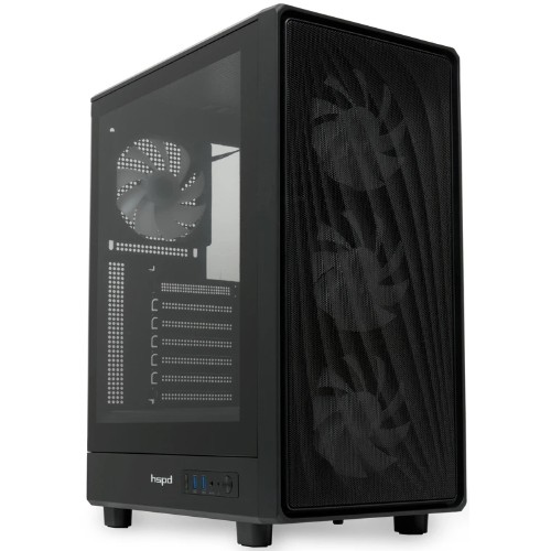 Компьютерный корпус HSPD M510, Mesh Mid Tower, черный, TG, 0.5 SPCC, 4x120мм ARGB ATX, mATX, mITX 180/280/160мм 1x2.5