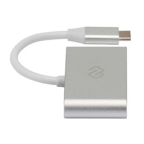 Кард-ридер Digma CR-С2501-S/серебристый/SD/TF/micro-SD/USB Type-C/алюминий