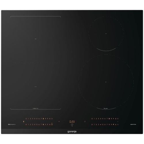 Варочная панель Gorenje, 60 см, индукция, 4 зоны нагрева, слайдерное управление, таймер, функция Bridge, функция PowerBoost, автопрограммы, автоопределение посуды, StableHeat, защита от детей, черный