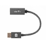 Кабель-переходник DP --> HDMI-F 0.2m, серый металлик, оплетка, 4K@60Hz, Telecom (TA560)