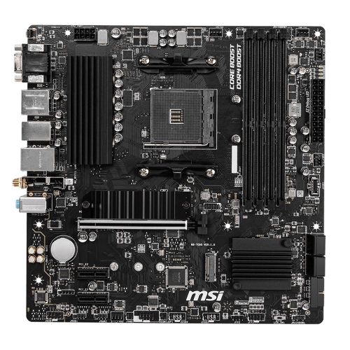 Материнская плата MSI B550M PRO-VDH WIFI, AM4, AMD B550, 4xDDR4, 4xSATA, 2xM.2, 1xPCIe 4.0 x16, 2xPCIe x1, 1xDisplayPort, 1xHDMI, 1xVGA, 1x 1Gb LAN, 2xUSB 2.0, 4xUSB 3.2 Gen 1, 3x3.5 мм, 7.1, mATX
