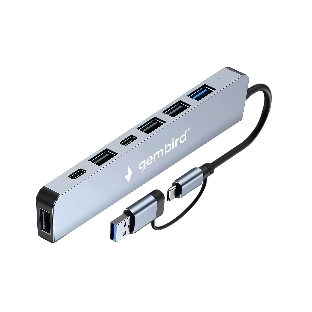 USB-концентратор Gembird UHB-C445, USB/USB Type С, USB 3.0, 4хUSB 2.0, USB Type-C, USB
