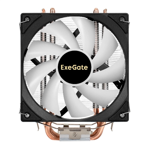 Кулер ExeGate Wizard EXX600-PWM.FRGb (Al+Cu, 6 тепл.трубки, LGA775/1150/1151/1155/1156/1200/1700/1851/AM2/AM2+/AM3/AM3+/AM4/AM5/FM1/FM2/754/939/940, TDP 180W, Fan 120мм PWM, 800-2400RPM, Hydro bearing, 4pin, 11-24db, 540г, FRGb подсветка, с термопастой, на защелках, Color Box)
