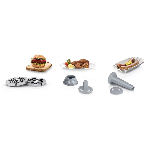Мясорубка электрическая Bosch MFW2520W белый, 1500 Вт, 1.7 кг/мин, насадки - 4