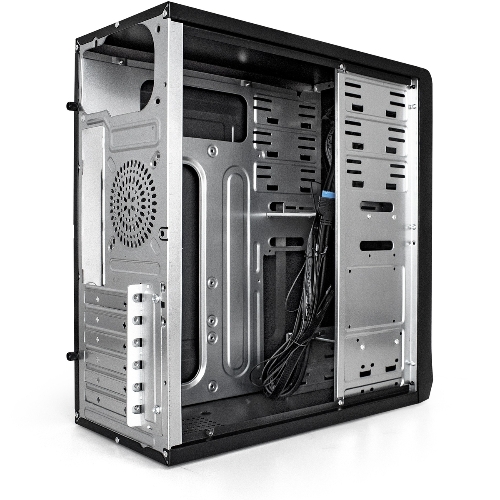 Компьютерный корпус Miditower ExeGate CP-603-UNS400 (ATX, БП UNS400 с вент. 12см, 2хUSB, аудио, черный)
