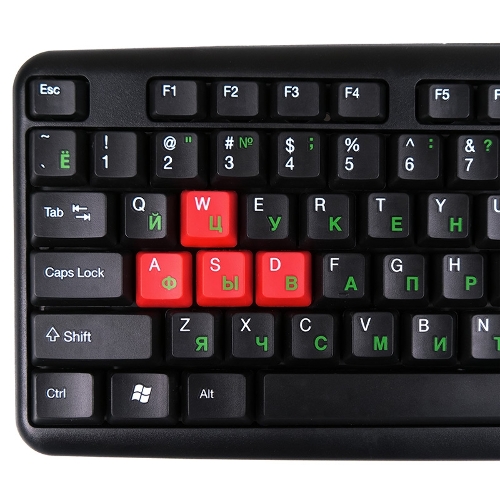 Клавиатура проводная NAKATOMI KN-02U USB черный-красный