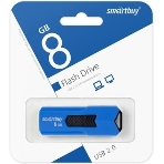 Флешка USB Smartbuy STREAM Blue (SB8GbST-B), 8Gb, USB 2.0, R/W 25/15, синий/черный