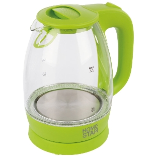 Чайник Homestar HS-1012 1.7 л, стекло, зеленый (003943)