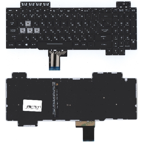 Клавиатура для ноутбука Asus Gaming FX504 черная с белой подсветкой
