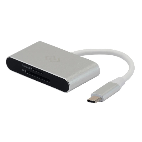 Кард-ридер Digma CR-С2501-S/серебристый/SD/TF/micro-SD/USB Type-C/алюминий