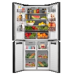 Холодильник Maunfeld MFF192NFSB01 Inverter черная сталь трехкамерный 334/184л морозилка снизу, No Frost, Side by Side