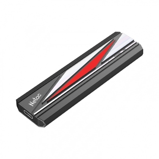 Внешний SSD Netac ZX20L, 2TB, USB 3.2 Gen 2 Type-C, R/W 2000/1800, черный/красный