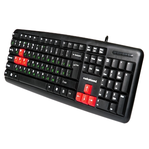 Клавиатура проводная NAKATOMI KN-02U USB черный-красный