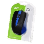 Мышь проводная Acer OMW011 черный/синий, 1200 dpi, USB, кнопки - 3