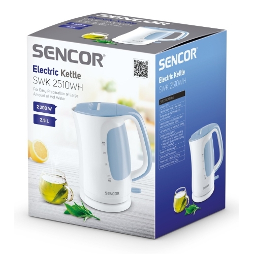 Чайник электрический Sencor SWK 2510WH пластик, 2,5 л, 2200 Вт, белый