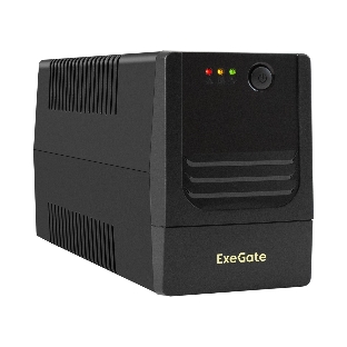Источник бесперебойного питания ExeGate Power NB-1000.LED.AVR.2SH (1000VA/650W, LED, AVR, 2*Schuko, батарея 12V 9Ah, черный)