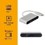 Кард-ридер Digma CR-С2501-S/серебристый/SD/TF/micro-SD/USB Type-C/алюминий