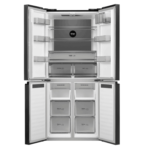 Холодильник Maunfeld MFF192NFSB01 Inverter черная сталь трехкамерный 334/184л морозилка снизу, No Frost, Side by Side