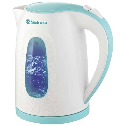 Чайник электрический Sakura SA-2345WBL 2 л, бел/мор волна д