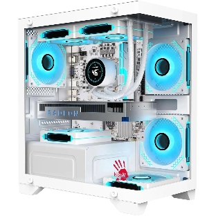 Компьютерный корпус Bloody BD-CC103 белый без БП mATX 7x120мм 1xUSB 2.0 1xUSB 3.0 audio bott PSU