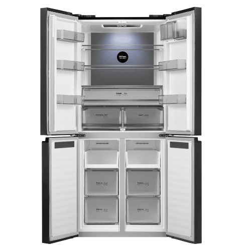 Холодильник Maunfeld MFF192NFSB01 Inverter черная сталь трехкамерный 334/184л морозилка снизу, No Frost, Side by Side