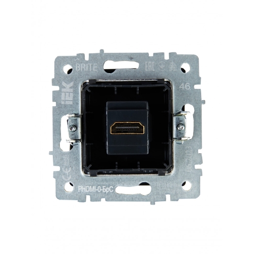 Розетка HDMI IEK BRITE РHDMI-0-БрС сталь