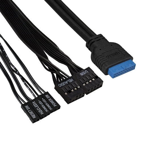 Компьютерный корпус Miditower ExeGate CP-603-UNS500 (ATX, БП UNS500 с вент. 12см, 2хUSB, аудио, черный)
