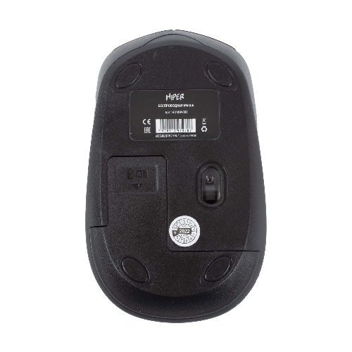 Мышь беспроводная HIPER HOMW-081 серый, 1600 dpi, радиоканал, USB, кнопки - 4