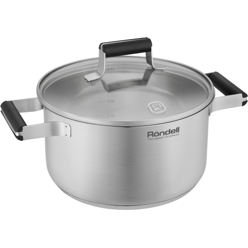 Кастрюля Rondell Bayoneta RDS-1807 3.1 л. d=20 см (с крышкой) стальной