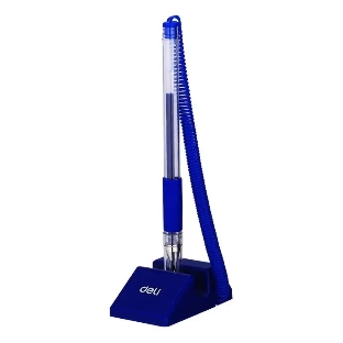 Ручка гелевая Deli Daily E6791blue прозрачный, d=0.5мм, синие чернила, на подставке, линия 0.35мм, резиновая манжета