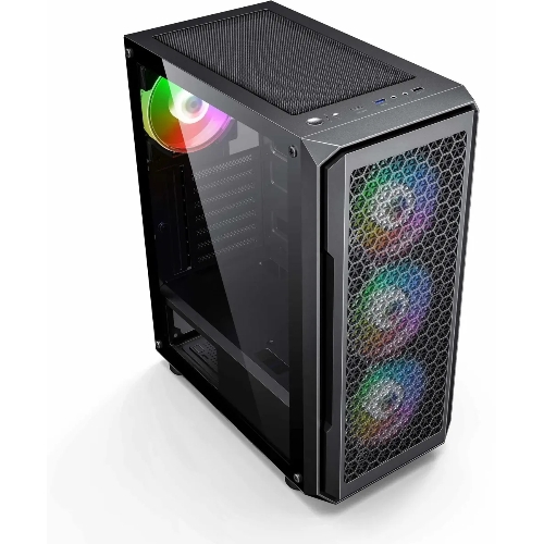 Компьютерный корпус Accord 3338 черный без БП ATX 1xUSB2.0 1xUSB3.0 1xUSB3.1 audio bott PSU