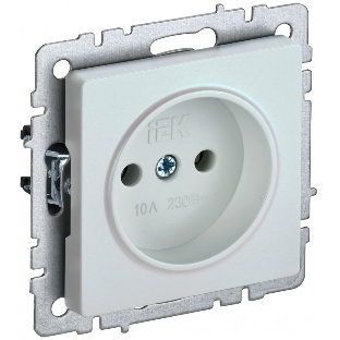 Розетка 1-местная IEK BRITE РС10-1-0-БрЖ без заземления, без защитных шторок, 10А, жемчуг