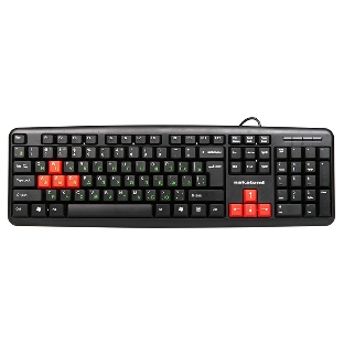 Клавиатура проводная NAKATOMI KN-02U USB черный-красный