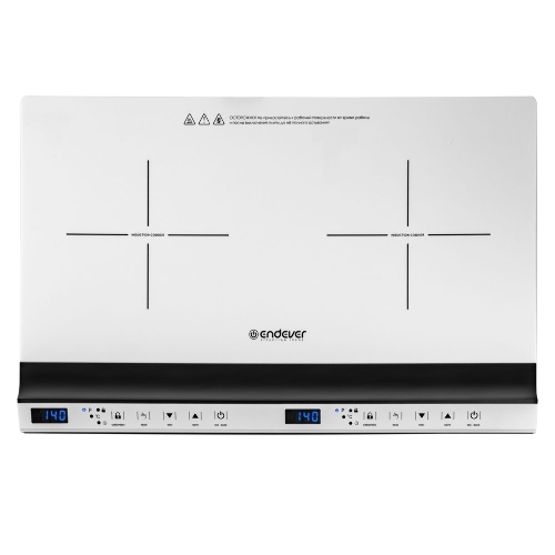 Плитка электрическая индукционного типа с двумя конфорками Endever Skyline IP-69, белый, мощность 1800 Вт+1300 Вт, диаметр посуды 12-26 см, 2 шт/уп