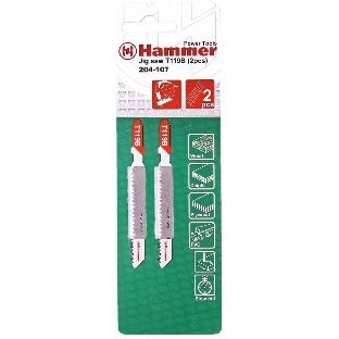 Пилка для лобзика Haммerflex 204-107 JG WD-PL T119B (2pcs) мягк.др\пл, 67мм, шаг 1.9-2.3, HCS, 2шт