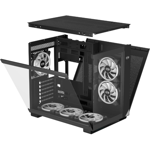 Компьютерный корпус без блока питания Case PCCooler C3T500 ARGB BK, Midi-Tower, TG, 6x120мм ARGB, 1xUSB-C 3.1 + 2xUSB-A 3.0, ATX, mATX, mITX черный