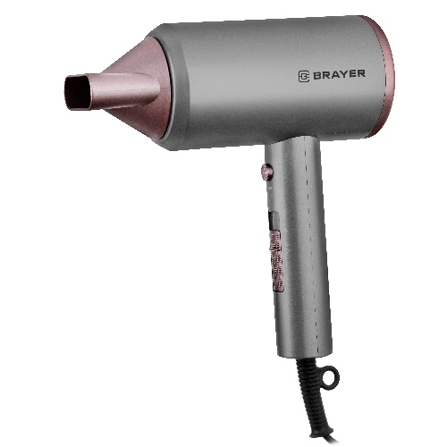Фен BRAYER BR3022 серый/розовый, 1800 Вт
