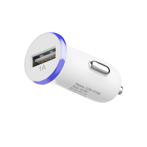 Автомобильное зарядное устройство Maxvi CCM-101WB USB 1А бело-синий