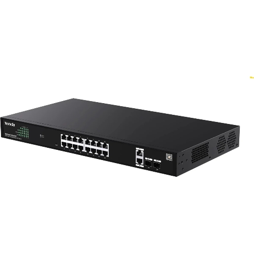 Коммутатор управляемый PoE Tenda TEG2220P-16-250W, 18 портов, 18x1 Гбит/с, SFP 2x1 Гбит/с, PoE 16x30Вт (до 230Вт)