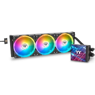 Система жидкостного охлаждения Thermaltake MAGFloe 420 Ultra ARGB Soc-AM5/AM4/1200/1700/1851 черный 4-pin 34.5dB Al+Cu LCD Ret (CL-W451-PL14SW-A)
