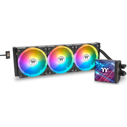 Система жидкостного охлаждения Thermaltake MAGFloe 420 Ultra ARGB Soc-AM5/AM4/1200/1700/1851 черный 4-pin 34.5dB Al+Cu LCD Ret (CL-W451-PL14SW-A)