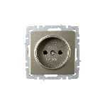 Розетка 1-местная IEK BRITE РС10-1-0-БрШ (BR-R10-10-K37) 10А, без заземления, без защитных шторок, шампань