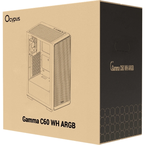 Корпус Ocypus Gamma C60 WH ARGB ATX без БП (Gamma-C60-WHG400XX-GL)