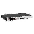 Коммутатор POE управляемый гигабитный уровня 2, 24 порта 10/100/1000Base-T с поддержкой PoE, 4 порта 100/1000BASE-X (SFP), бюджет POE 370W