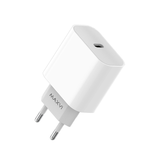 Сетевое зарядное устройство Maxvi CHL-601PD 18W, 3A, QC 3.0, PD 3.0, 1xUSB-C, белый